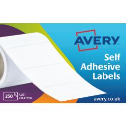 Avery Typewriter Address Label Roll 76x37mm AL01 (250 Label)