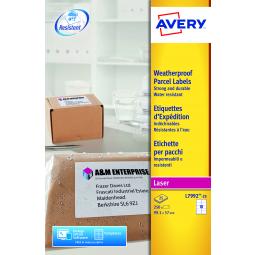 Avery Weatherproof Shipping Labels 99x57mm L7992-25 10 per sheet Pack of 250