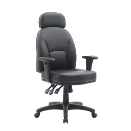 Nautilus Designs Avon High Back 24 Hour Triple Lever Fabric Operator Office Chair With Height Adjustable Arms Black - BCF/R373/BK