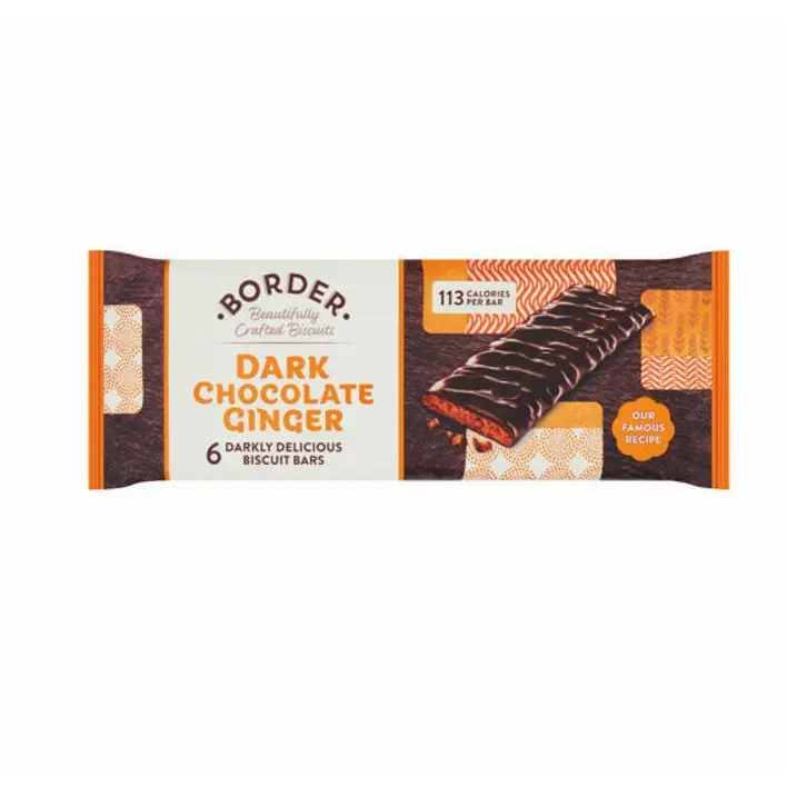 Border Biscuits Dark Chocolate Ginger Bars Indiviually Wrapped (Pack 6) - 0401394