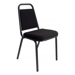 Banqueting Stacking Visitor Chair Black Frme Black Fabric BR000196