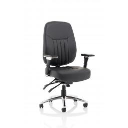 Barcelona Deluxe Black Leather Operator Chair OP000241