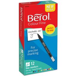 Berol Color Fine Fibre Tip Pen Assorted Pack of 12