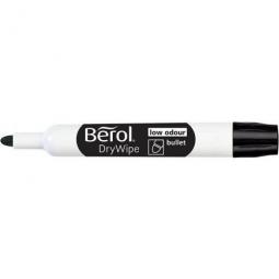 Berol Dry Wipe Whiteboard Marker Bullet Nib 2mm Black Pack of 48
