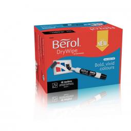 Berol Dry Wipe Whiteboard Marker Chisel 2mm 5mm Black Pack of 48