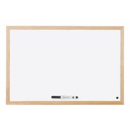 Bi-Office Drywipe Whiteboard Wood Frame 400mm X 300mm