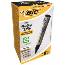 Bic 2300 Permanent Marker Chisel Tip 3-5.5mm Black Pack of 12