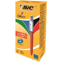 Bic 4-Colours Original Fine Ballpoint Pen 0.8mm Tip 0.3mm Line 