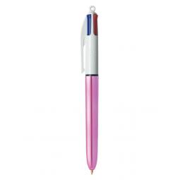 Bic 4 Colour Shine Pink Body 1.0mm Point 0.4mm Line Pack of 12