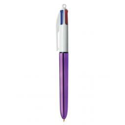 Bic 4 Colour Shine Purple Body 1.0mm Point 0.4mm Line Pack of 12