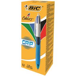 Bic 4 Colours Grip Medium Ballpoint Pen Pack of 12