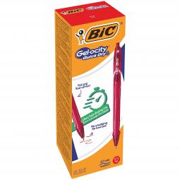 Bic Gel-ocity Quick Dry Ink Rollerball Pen Red Pack of 12