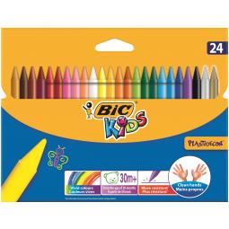 Bic Kids Plastidecor Hard Sharpenable Crayons Assorted (Pack 24)