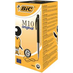 Bic M10 Clic Retractable Medium 1.0mm Black Pack of 50