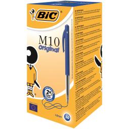 Bic M10 Clic Retractable Medium 1.0mm Blue Pack of 50