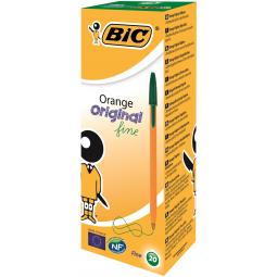 Bic Orange Ball Pen Fine Green Pack of 20