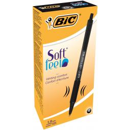 Bic SoftFeel Clic Retractable Ballpoint Pen Black Pack of 12