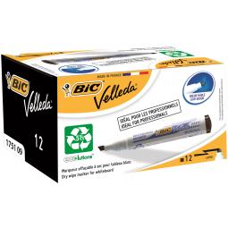 Bic Velleda Chisel Tip Whiteboard Marker 1751 Black Pack of 12