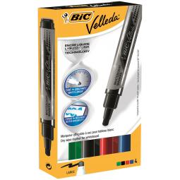 Bic Velleda Liquid Ink Pocket Whiteboard Markers Assorted Pack of 4