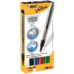 Bic Velleda Whiteboard Marker Liquid Ink Pocket Assorted Pack of 4