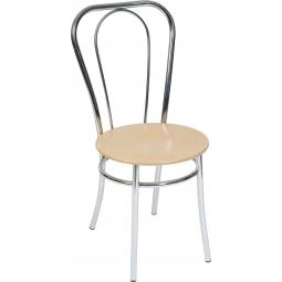 Bistro Deluxe Chair Solid Wood Seat with Chrome Frame (Each) - 6450