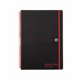 Black N Red Notebook A4 Recycled Wirebound 140 Page Polypropylene Pack of 5