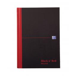 Black N Red Notebook A5 Recycled Casebound Ruled Pack of 5 100080430
