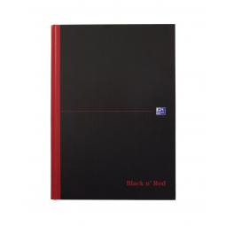 Black N Red Plain Notebook Casebound A4 160 Page Pack of 5