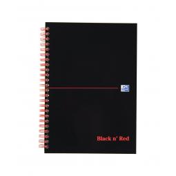 Black and Red Notebook Wirebound A5 Hardback A-Z Ruled 140 Page (70 Sheets)