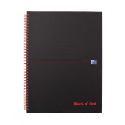 Black n Red 100080218 Wirebound Notebook A4 140 page Matt Black Pack of 5
