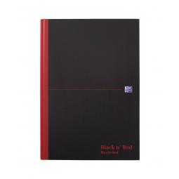 Black n Red A4 Casebound Hardback Recycled Notebook Pack of 5