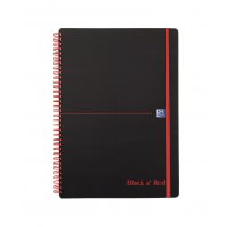 Black n Red A4 Wirebound Polypropylene Covered Notebook Pack of 5