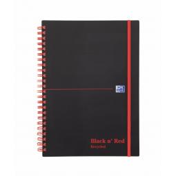 Black n Red A5 Recycled Wirebound Polypropylene Cover Notebook Pack of 5