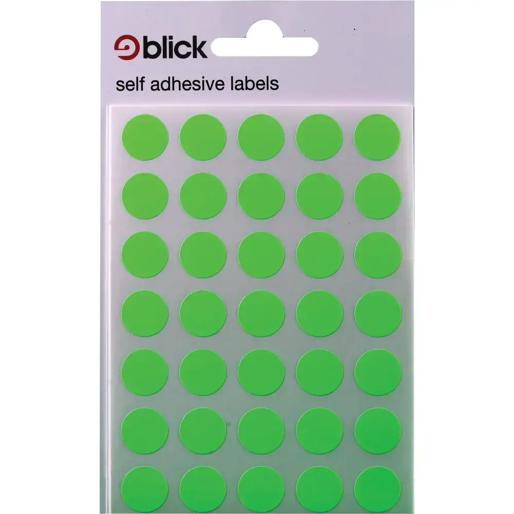 Blick Labels Circles Fluorescent Green 13mm 140 Labels x20 (Pack 2800) - RS004158