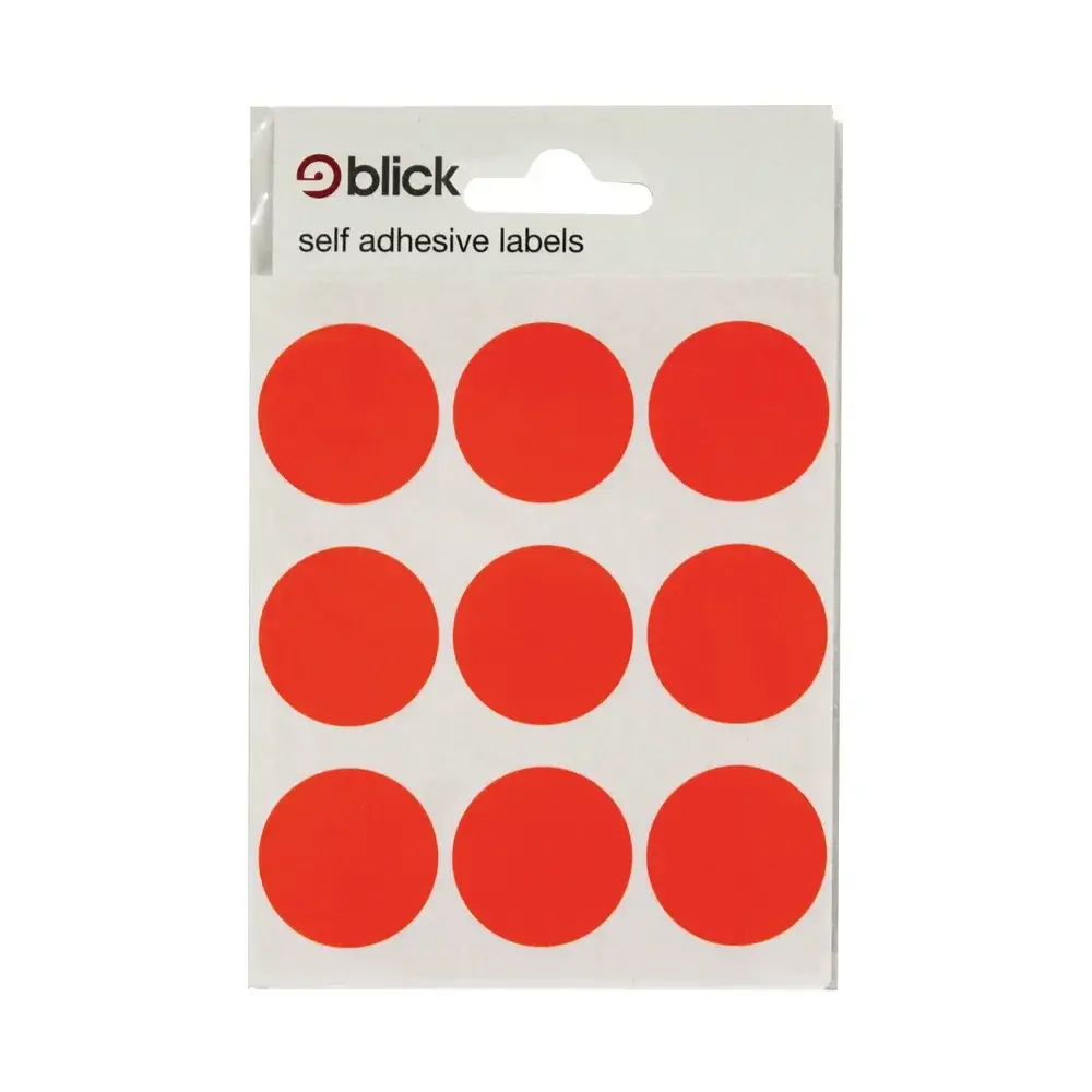 Blick Labels Circles Fluorescent Red 29mm 36 Labels x20 (Pack 720) - RS005155