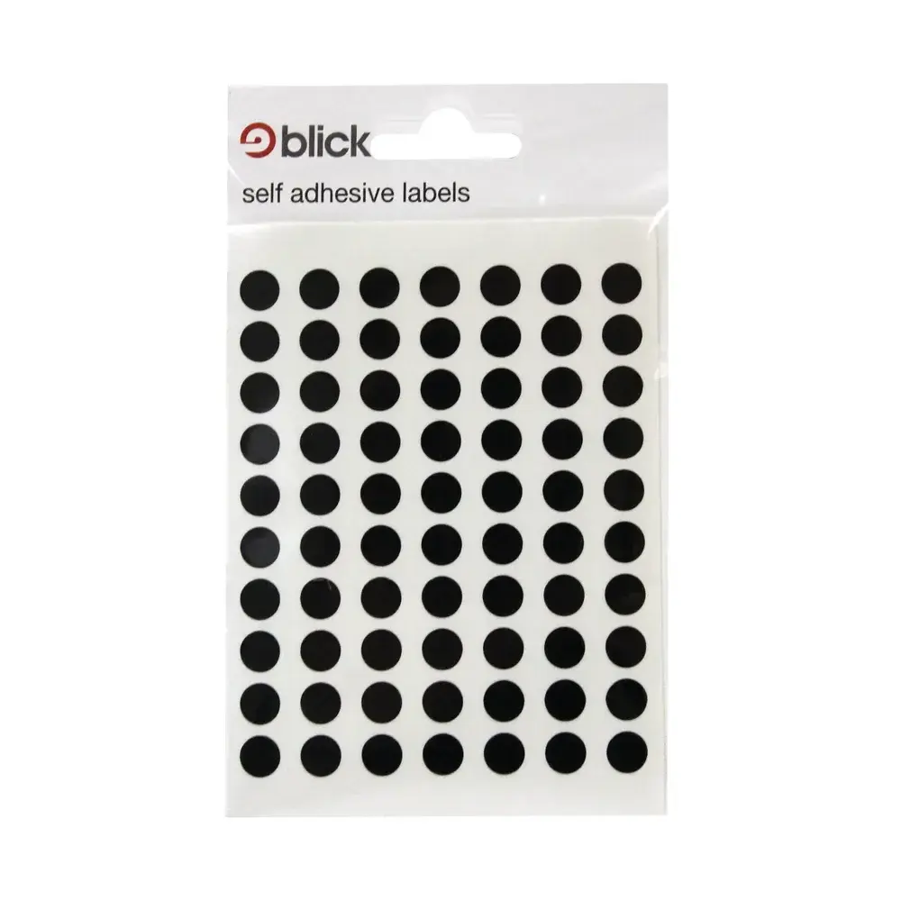 Blick Labels Circles Black 8mm 490 Labels x20 (Pack 9800) - RS001751
