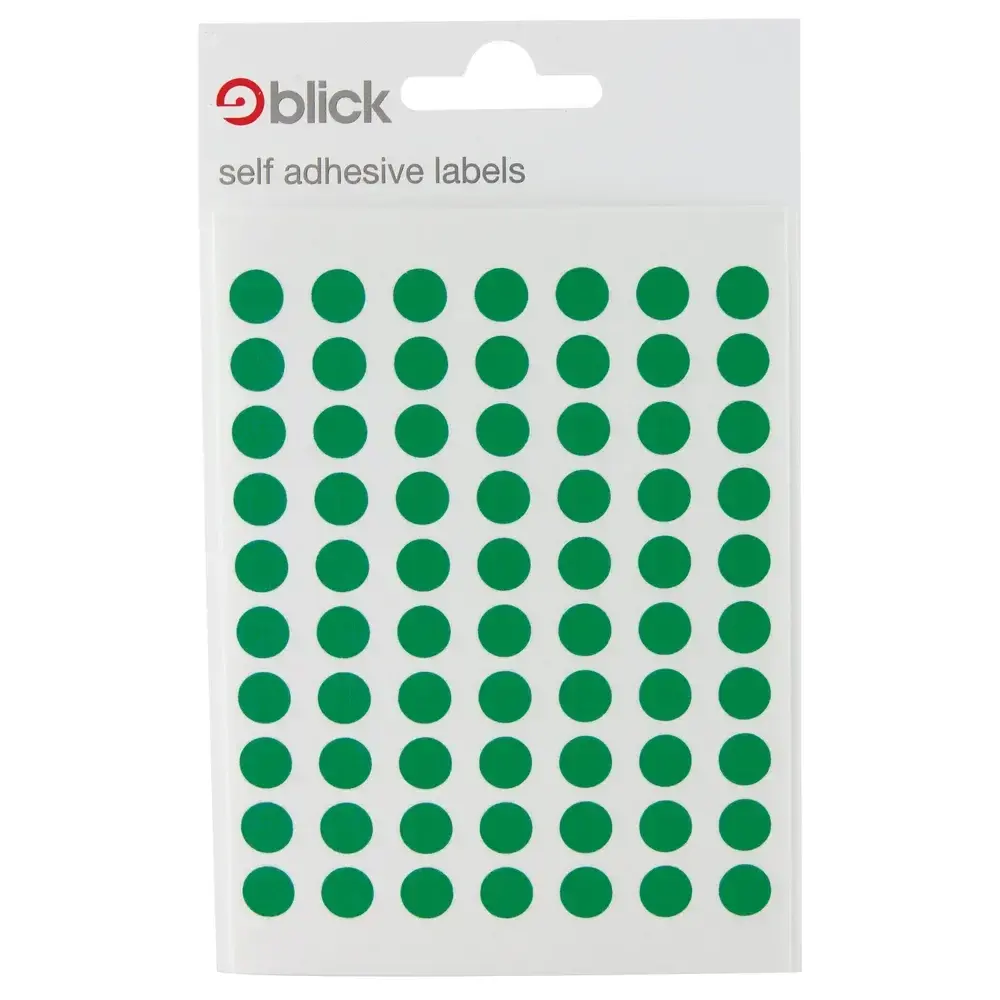 Blick Labels Circles Green 8mm 490 Labels x20 (Pack 9800) - RS002659