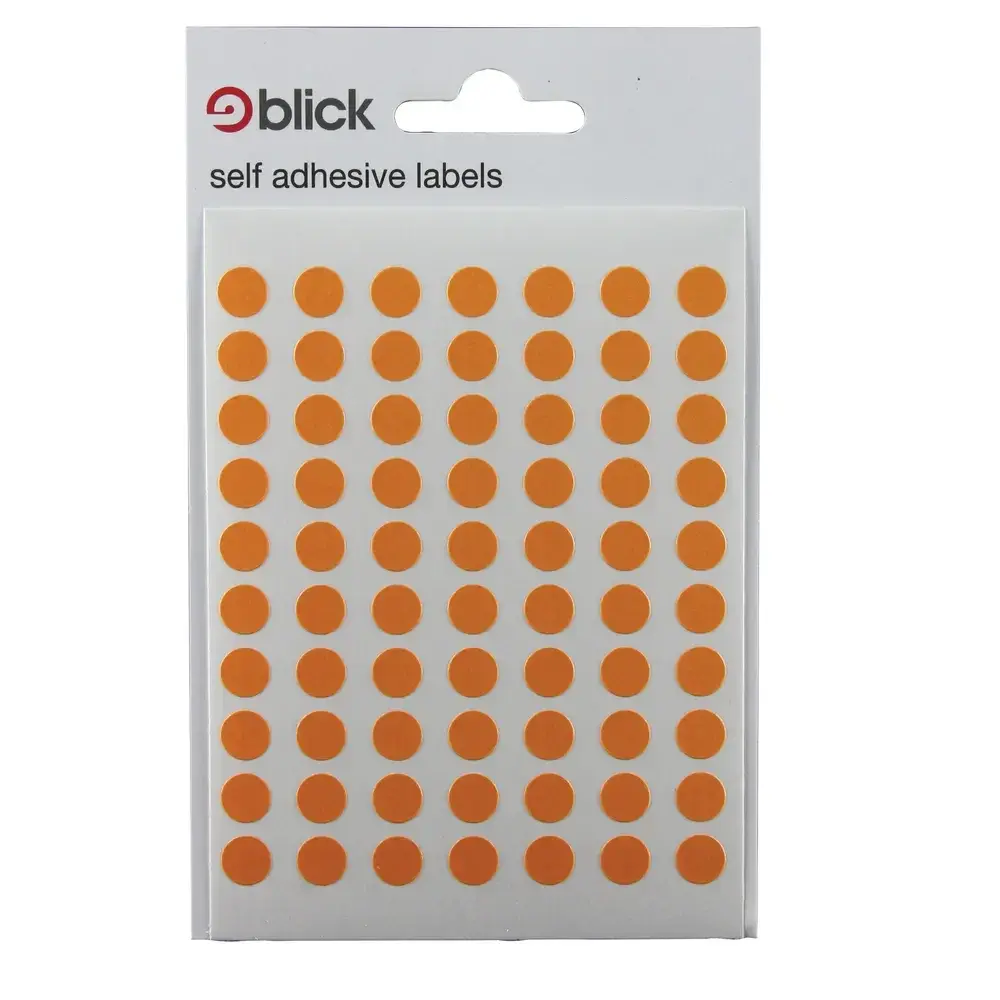 Blick Labels Circles Orange 8mm 490 Labels x20 (Pack 9800) - RS002857