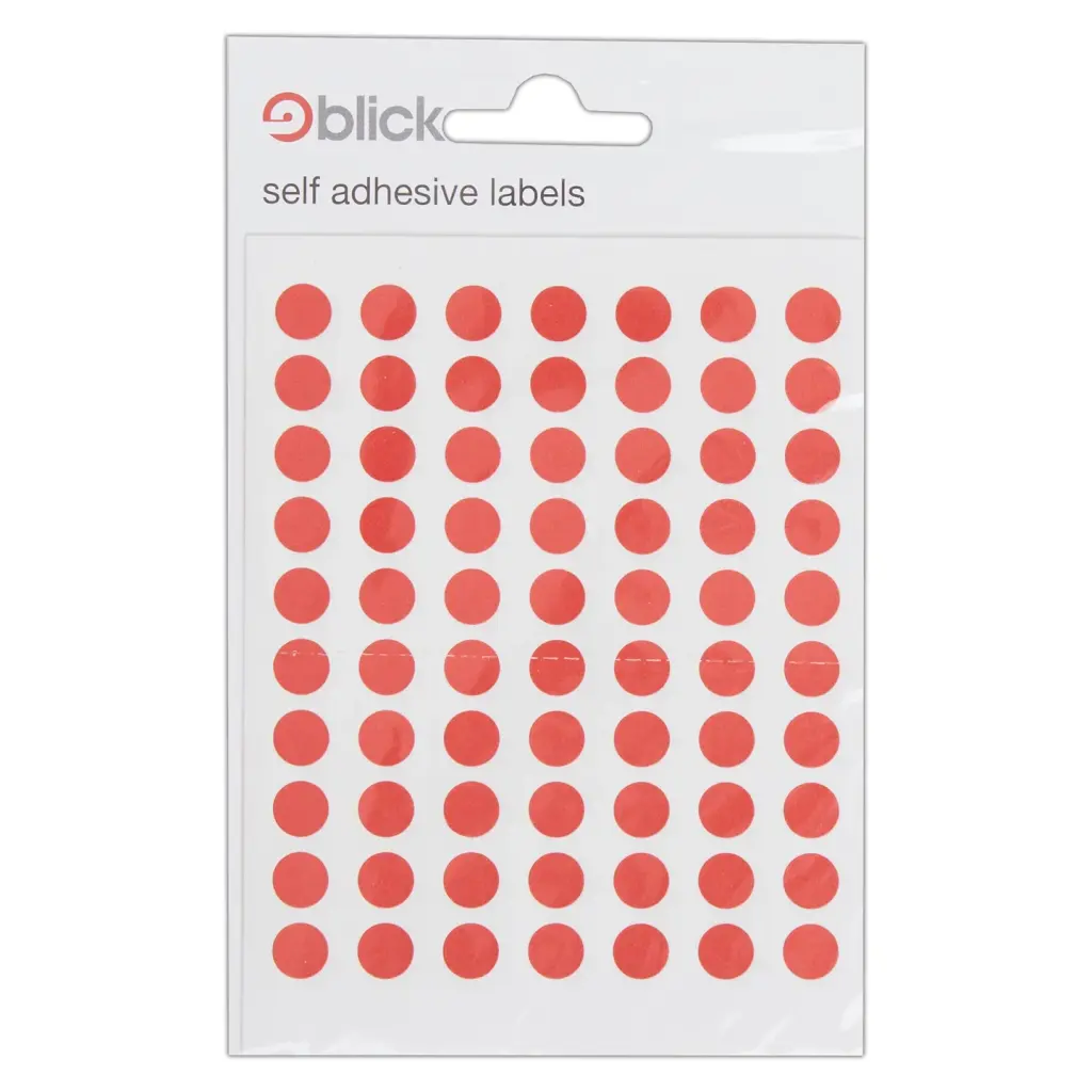 Blick Labels Circles Red 8mm 490 Labels x20 (Pack 9800) - RS003250