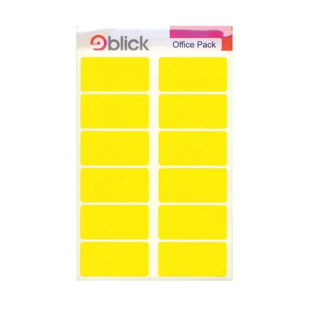 Blick Labels Office Pack Yellow 25x50mm (Pack 320 Labels) - RS020158