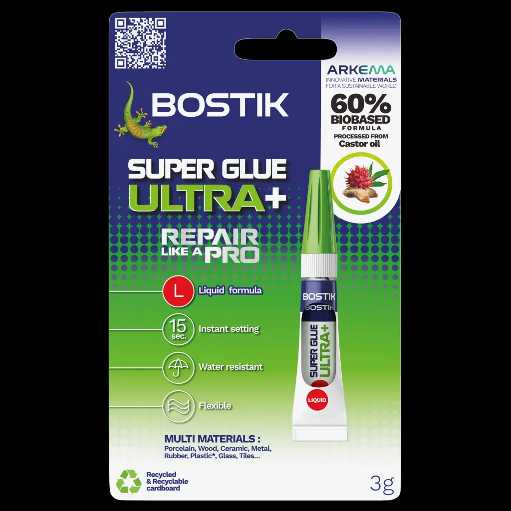 Bostik Super Glue Ultra+ 60% BIO Based 3g (each) - 30628684