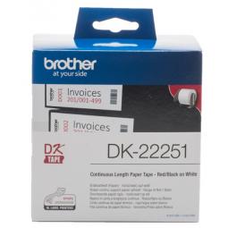 Brother Red & Black Continuous Paper Roll 62mm x 15m DK22251