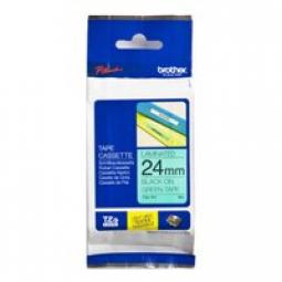 Brother Black On Green PTouch Ribbon 24mm x 8m TZE751