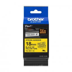 Brother Black On Yellow Strong Label Tape 18mm x 8m TZES641