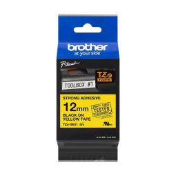 Brother Black On Yellow Strong Label Tape 12mm x 8m TZES631