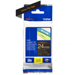 Brother Gold on Black PTouch Ribbon 24mm x 8m TZE354