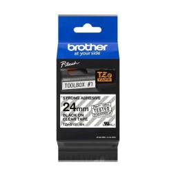 Brother Black On Clear PTouch Ribbon 24mm x 8m TZES151