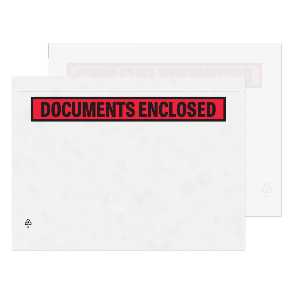 Blake Packaging Polypost Polythene Envelopes C4 Document Enclosed Wallet Printed Clear Peel and Seal 30mu 245x328mm (Pack 500) - PDE52