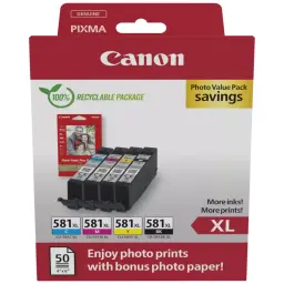 Canon CLI-581XL Black & ColourInk Cartridge 50Pack 2052C006