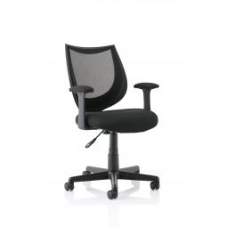 Camden Mesh Chair with Arms Black OP000238